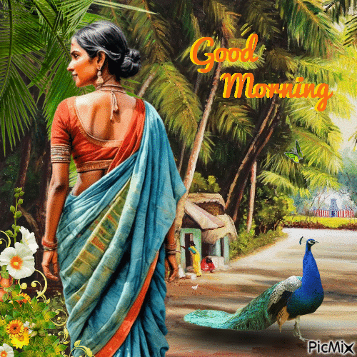 Good Morning South-Indian Girl - Besplatni animirani GIF