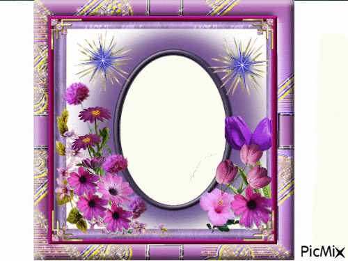 cadre fleurs - GIF animate gratis