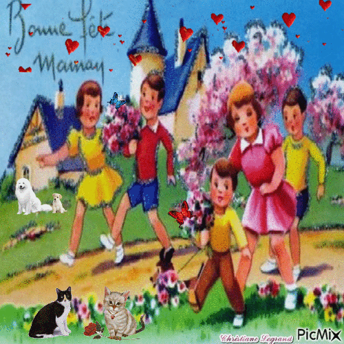 Bonne fête Maman - Бесплатни анимирани ГИФ