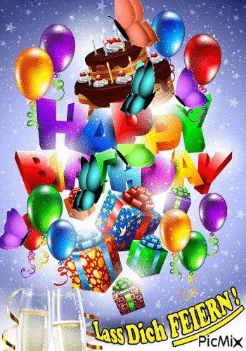 Happy Birthday Buterflys - Бесплатни анимирани ГИФ