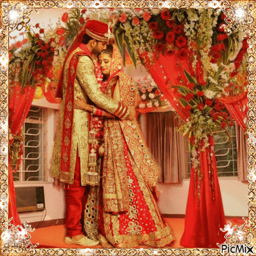 Bollywood Hochzeit Brautpaar - Besplatni animirani GIF