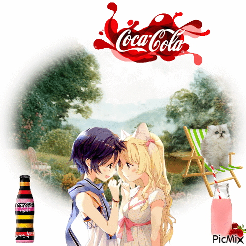 Coca Cola Anime - Animovaný GIF zadarmo