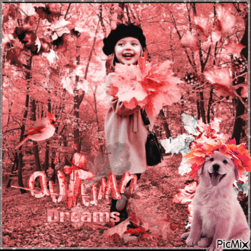 Pink Autumn - GIF เคลื่อนไหวฟรี