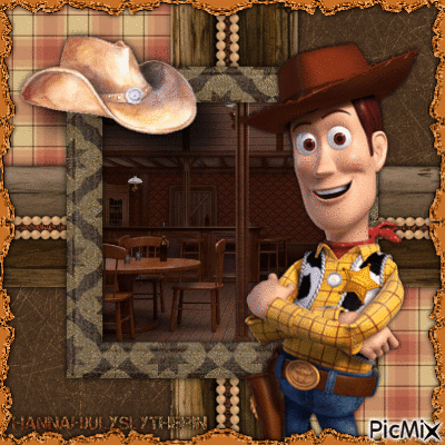 {♫{Sheriff Woody at a Western Saloon}♫} - Free animated GIF