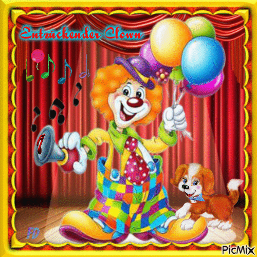 Entzückender Clown - GIF animé gratuit