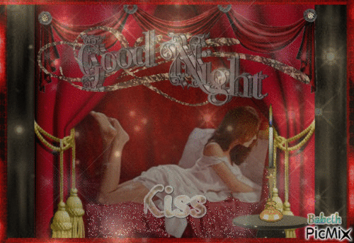 good night kiss - Бесплатный анимированный гифка