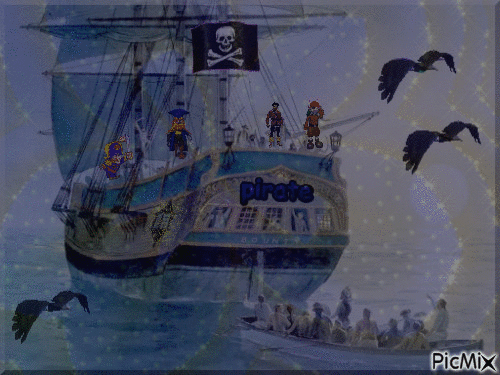 bateau pirates - Бесплатный анимированный гифка