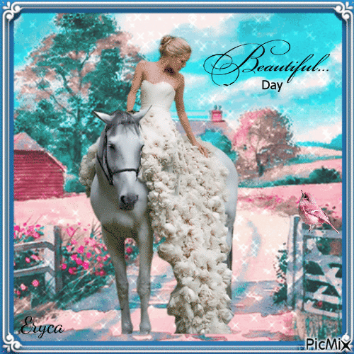Mon beau cheval blanc - 免费动画 GIF