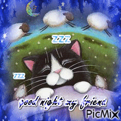 good night my friend - GIF animate gratis