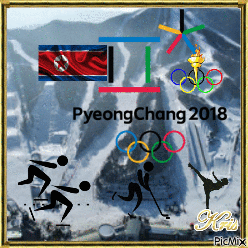 Winter olimpiada 2018 - GIF animado grátis