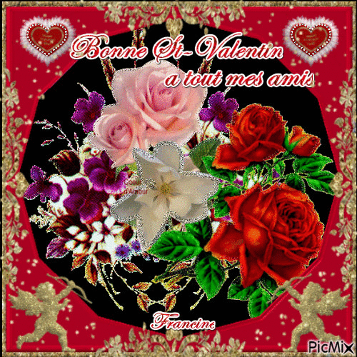 Bonne St-Valentin a tout mes amis ♥♥♥ - Бесплатный анимированный гифка