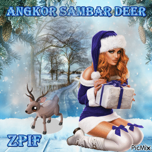 Angkor Sambar Deer - GIF animé gratuit