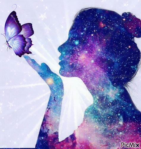 femme papillon - 無料のアニメーション GIF