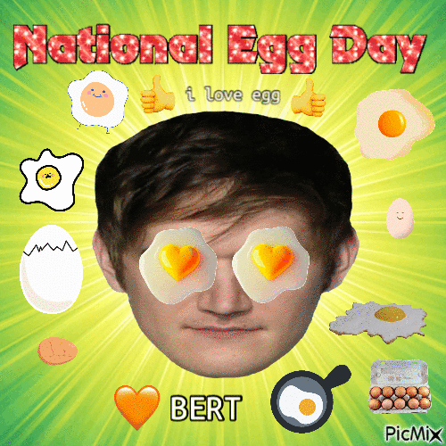 National egg day Bert - GIF animé gratuit