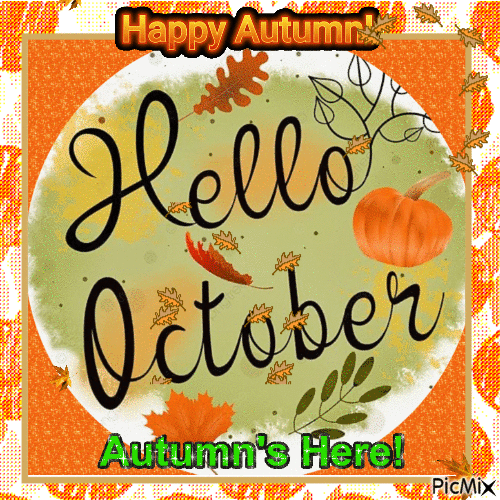 Hello October - GIF animé gratuit