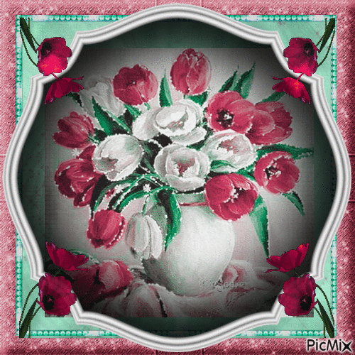 Bouquet Floral - Art peinture - GIF เคลื่อนไหวฟรี