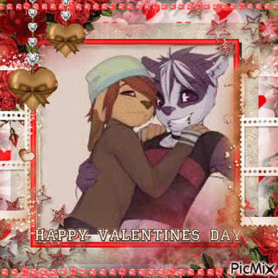 happy valentines day furries - Gratis animerad GIF