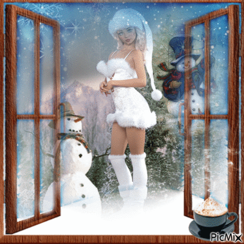 La femme des neiges - GIF animado grátis
