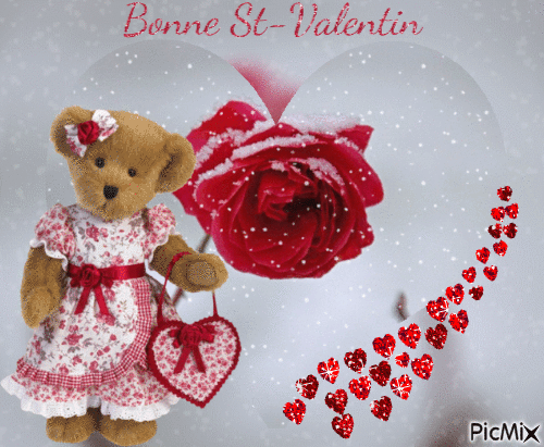 Bonne St-Valentin ourson - GIF animasi gratis