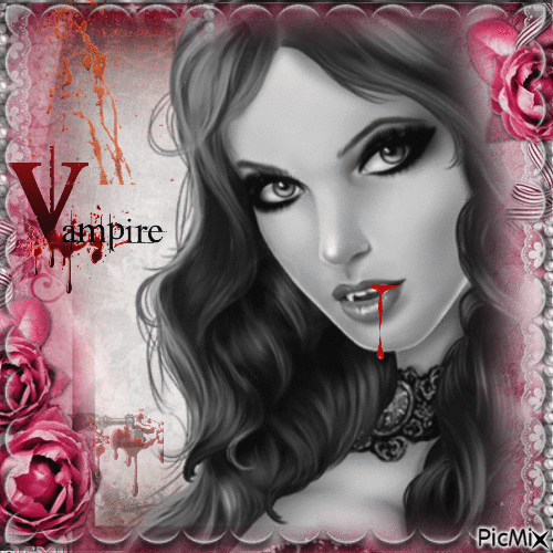 vampire Rouge et gris - Animovaný GIF zadarmo