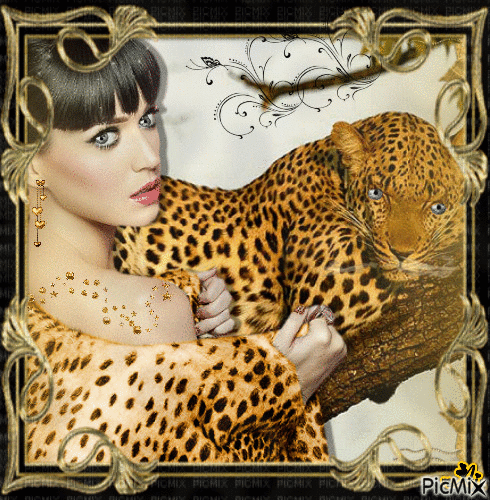 Concours "La femme et le léopard" - GIF animado grátis