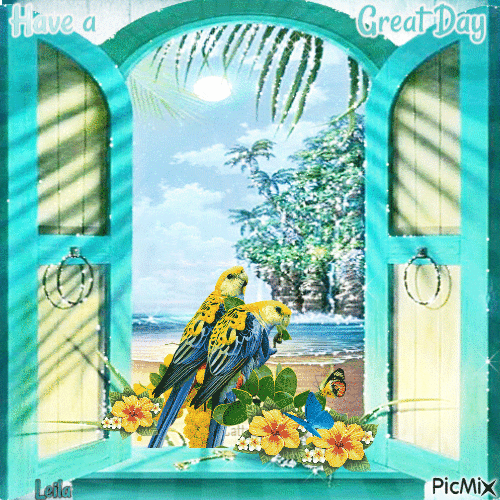 Have a Great Day. Window. Tropical