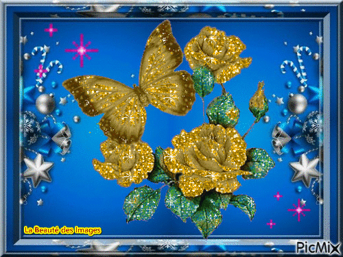 roses papillon - Darmowy animowany GIF