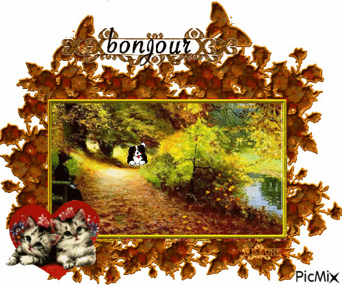 joli paysage d'automne - Besplatni animirani GIF
