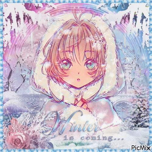 Anime winter - Безплатен анимиран GIF
