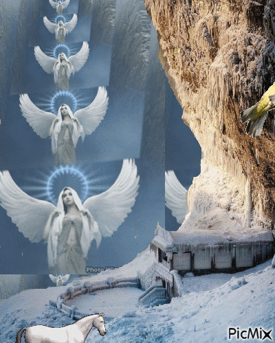 Cascada de ángeles - GIF animate gratis