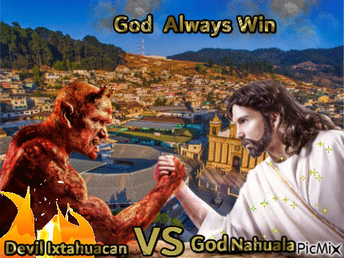 God VS  dEVIL God Always  Win - Animovaný GIF zadarmo