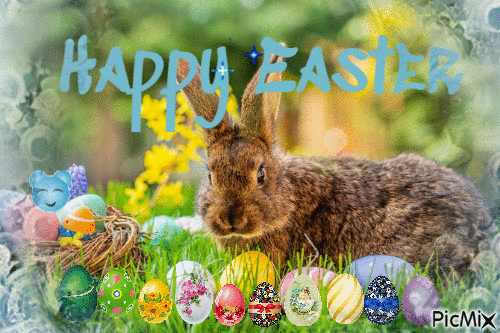 Happy Easter!   🙂🐰🥚 - Δωρεάν κινούμενο GIF