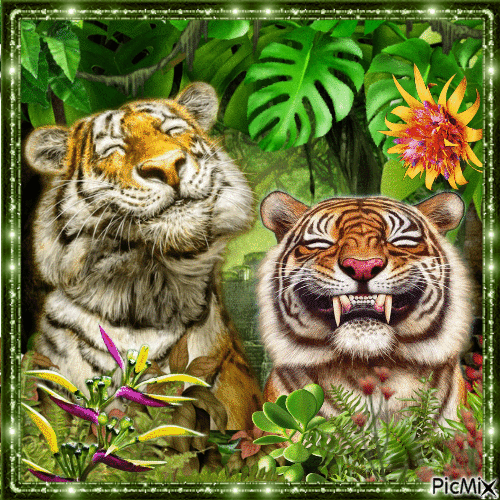 Lachende Tiger - Gratis animeret GIF
