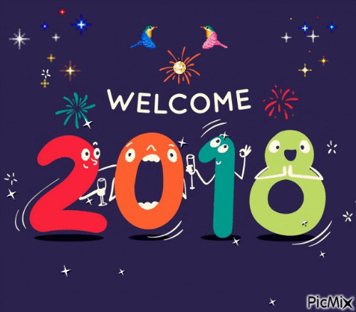 Happy New Year 2018 - Animovaný GIF zadarmo
