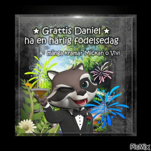 Grattis Daniel M 2023 - GIF animé gratuit