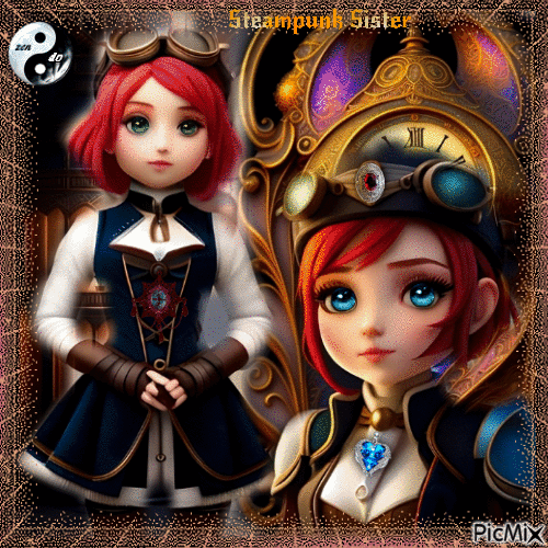 Steampunk sister - Free animated GIF