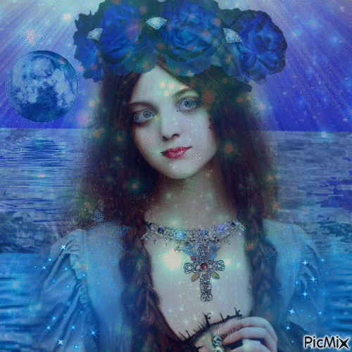 Blue ocean princess. - Free animated GIF