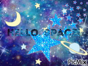Hello Space! - GIF animado grátis