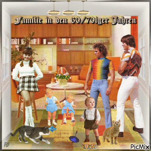 Familie in den 60/70iger Jahren - GIF animé gratuit