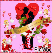 Valentine Card saying Be my Valentine - GIF animado grátis