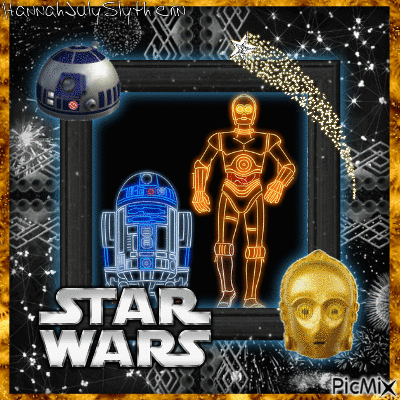 [Neon R2D2 and C3PO] - Free animated GIF