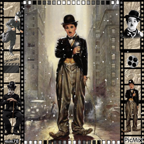 Charlie Chaplin - Animovaný GIF zadarmo