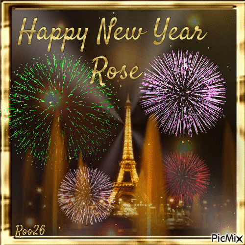 Happy New Year Rose - Free animated GIF
