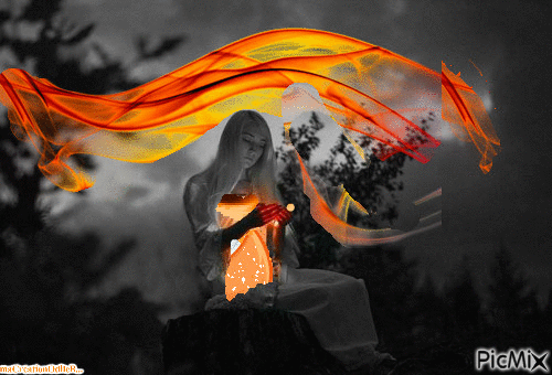 femme en Orange - 無料のアニメーション GIF