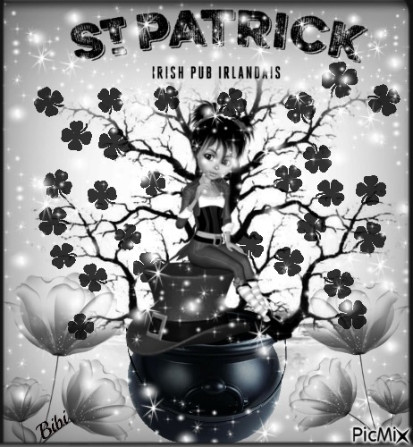 Saint Patrick Noir & Blanc - gratis png
