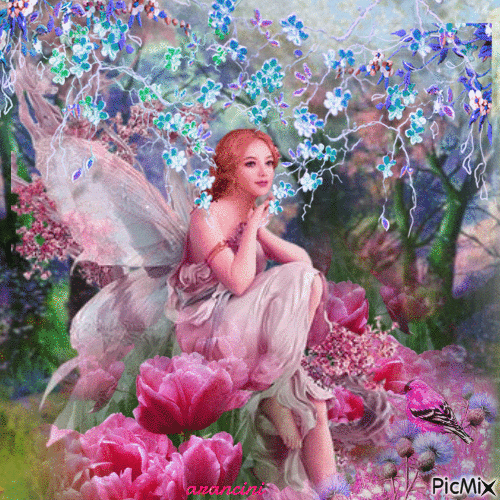 Fairy in pastel - Бесплатни анимирани ГИФ