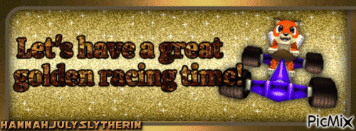 {Let's have a great golden racing time! - Banner} - Zdarma animovaný GIF