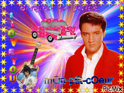 Mon Idole Elvis Presley dans toute ces couleurs - Gratis animerad GIF