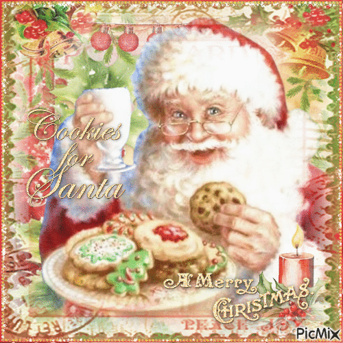 Christmas cookies Santa Claus - Animovaný GIF zadarmo
