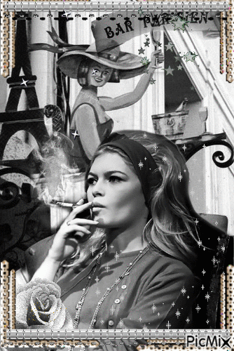 woman with cigarette - GIF animé gratuit